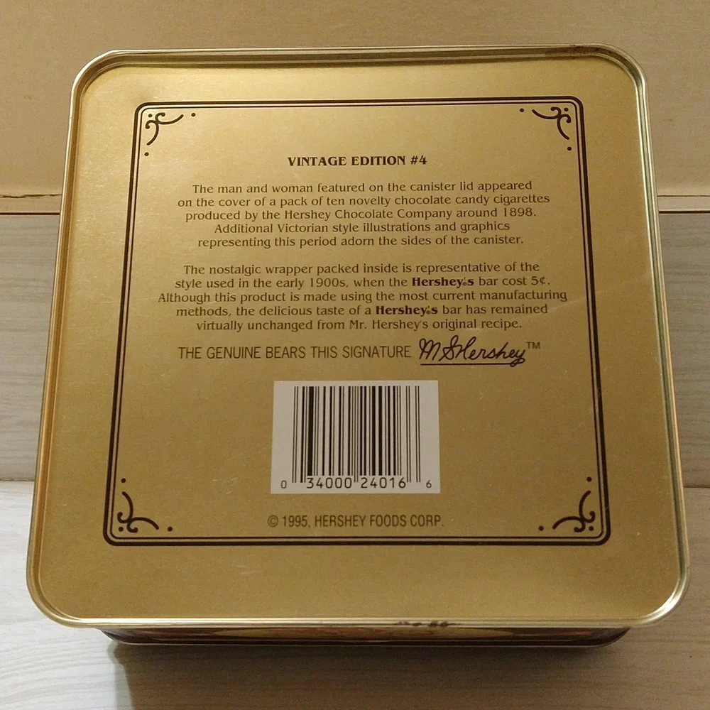 Vintage 1995 Hershey's Pure Milk Chocolate Tin Can Storage/Gift Container - Picture 5 of 6
